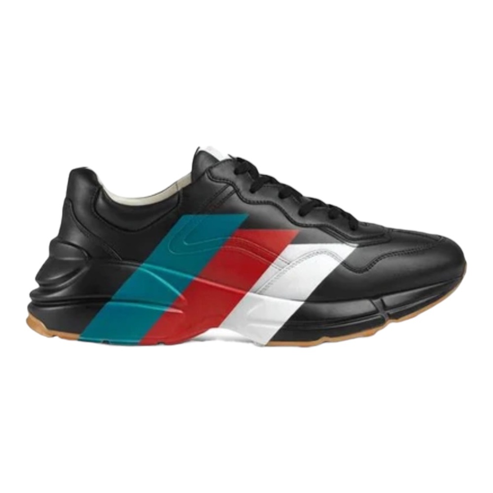 GUCCI Rhyton web print sneakers